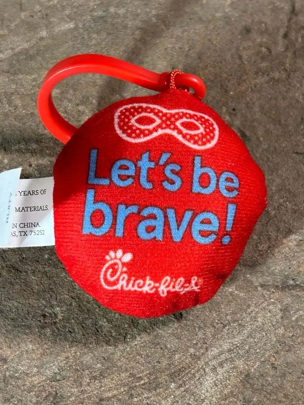 Chick-fil-A Cow  backpack Clip red yellow round